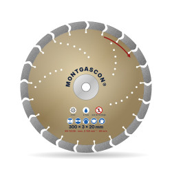 Disque diamant matériaux extra-durs Ø 300 mm – alésage 20 mm Montgascon®