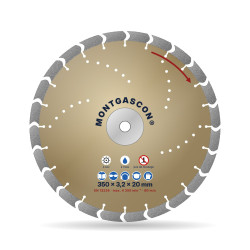 Disque diamant matériaux extra-durs Ø 350 mm – alésage 20 mm Montgascon®