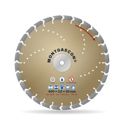 Disque diamant matériaux extra-durs Ø 400 mm – alésage 20 mm Montgascon®