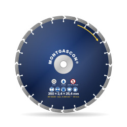 Disque diamant béton pour machines légères Ø 350 mm – alésage 25,4 mm Montgascon®
