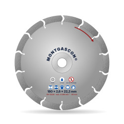 Disque diamant béton armé longue durée Ø 180 mm – alésage 22,2 mm Montgascon®