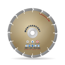 Disque diamant béton armé chantier Ø 230 mm – alésage 22,2 mm Montgascon®