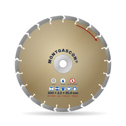 Disque diamant béton armé chantier Ø 300 mm – alésage 25,4 mm Montgascon®