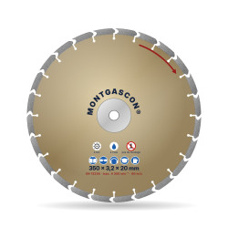 Disque diamant béton armé chantier Ø 350 mm – alésage 20 mm Montgascon®