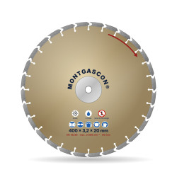 Disque diamant béton armé chantier Ø 400 mm – alésage 20 mm Montgascon®