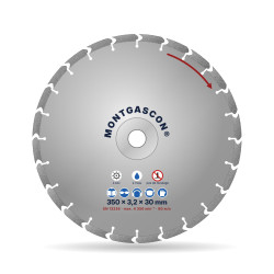 Disque diamant granit et pavés Ø 350 mm – alésage 30 mm Montgascon®