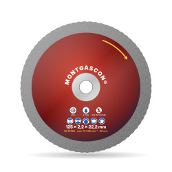Disque diamant béton et granit coupe nette Ø 125 mm – alésage 22,2 mm Montgascon®