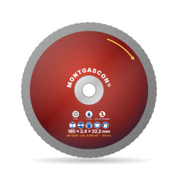 Disque diamant béton et granit coupe nette Ø 180 mm – alésage 22,2 mm Montgascon®