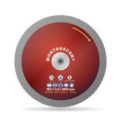 Disque diamant béton et granit coupe nette Ø 150 mm à flasque M14 Montgascon®