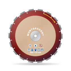Disque carbure démolition et paysagisme Ø 350 mm – alésage 20 mm Montgascon®