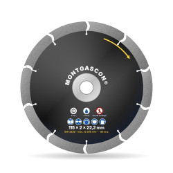 Disque diamant matériaux abrasifs Ø 115 mm – alésage 22,2 mm Montgascon®