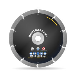Disque diamant matériaux abrasifs Ø 125 mm – alésage 22,2 mm Montgascon®