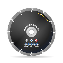 Disque diamant matériaux abrasifs Ø 150 mm – alésage 22,2 mm Montgascon®