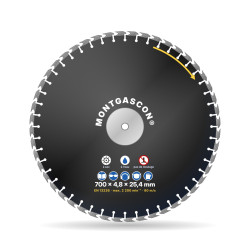Disque diamant asphalte Ø 700 mm – alésage 25,4 mm Montgascon®