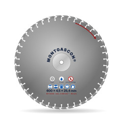 Disque diamant asphalte pour scie de sol Ø 600 mm – alésage 25,4 mm Montgascon®