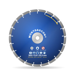 Disque diamant asphalte et béton Ø 300 mm – alésage 22,2 mm Montgascon®
