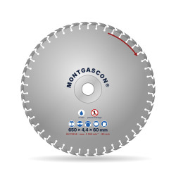 Disque diamant gros œuvre pour scie sur table Ø 650 mm – alésage 60 mm Montgascon®