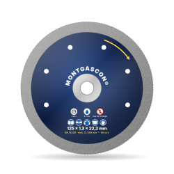 Disque diamant grès cérame sans éclats Ø 125 mm – alésage 22,2 mm Montgascon®