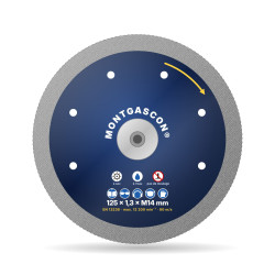 Disque diamant grès cérame sans éclats Ø 125 mm à flasque M14 Montgascon®
