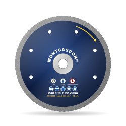 Disque diamant grès cérame et mosaïque Ø 230 mm – alésage 22,2 mm Montgascon®