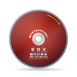 Disque diamant grès cérame extra-dur Ø 230 mm – alésage 25,4 mm Montgascon®