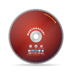 Disque diamant grès cérame extra-dur Ø 230 mm – alésage 30 mm Montgascon®