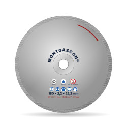 Disque diamant marbre, plastiques et câbles Ø 180 mm – alésage 22,2 mm – jante segmentée Montgascon®