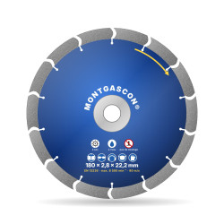 Disque diamant à cintrer pour découpes courbes Ø 180 mm – alésage 22,2 mm Montgascon®
