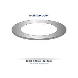 Bague de réduction Montgascon® 22,23 → 15 mm, épaisseur 3 mm