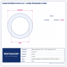 Plan technique coté – Bague de réduction Montgascon® 22,23 → 16 mm, épaisseur 0,9 mm