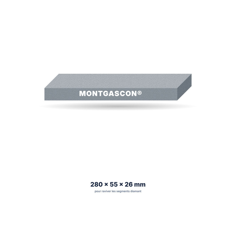 Pierre d'affûtage Montgascon® pour disques diamant – 280 x 55 x 26 mm
