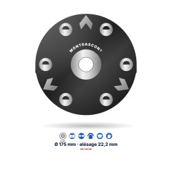 Boisseau PCD rond + segments flèche Montgascon® Ø 175 mm – alésage 22,2 mm