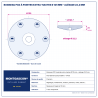 Plan technique coté – Boisseau PCD à pointes extra-hautes Montgascon® Ø 125 mm – alésage 22,2 mm
