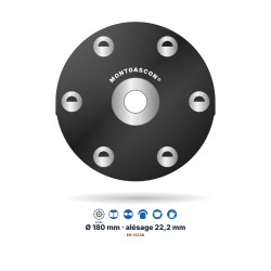 Boisseau PCD à pointes extra-hautes Montgascon® Ø 180 mm – alésage 22,2 mm