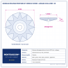 Plan technique coté – Boisseau décapage peintures et vernis Montgascon® Ø 125 mm – alésage 25/22,2 mm – or
