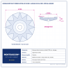 Plan technique coté – Boisseau béton et pierre en étoile Montgascon® Ø 130 mm – alésage 25/22,2 mm – spécial abrasif