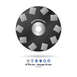 Boisseau béton extra-dur Montgascon® Ø 150 mm – alésage 19 mm