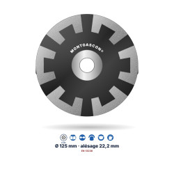 Boisseau béton faible poussière Montgascon® Ø 125 mm – alésage 22,2 mm – béton et granit