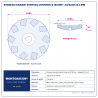 Plan technique coté – Boisseau diamant éventail universel Montgascon® Ø 180 mm – alésage 22,2 mm
