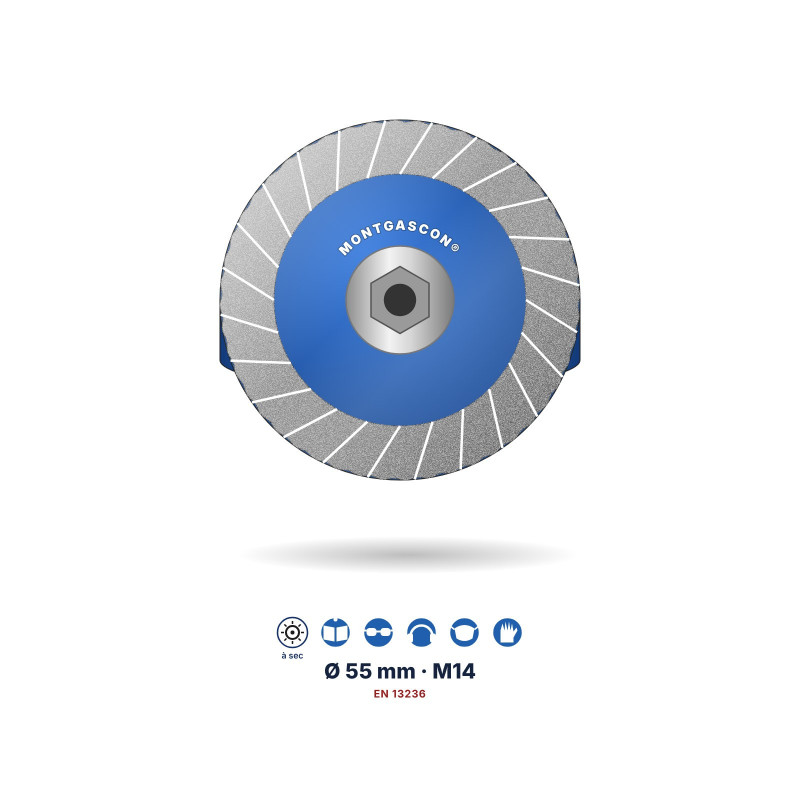 Boisseau diamant turbo rénovation Montgascon® Ø 55 mm – M14