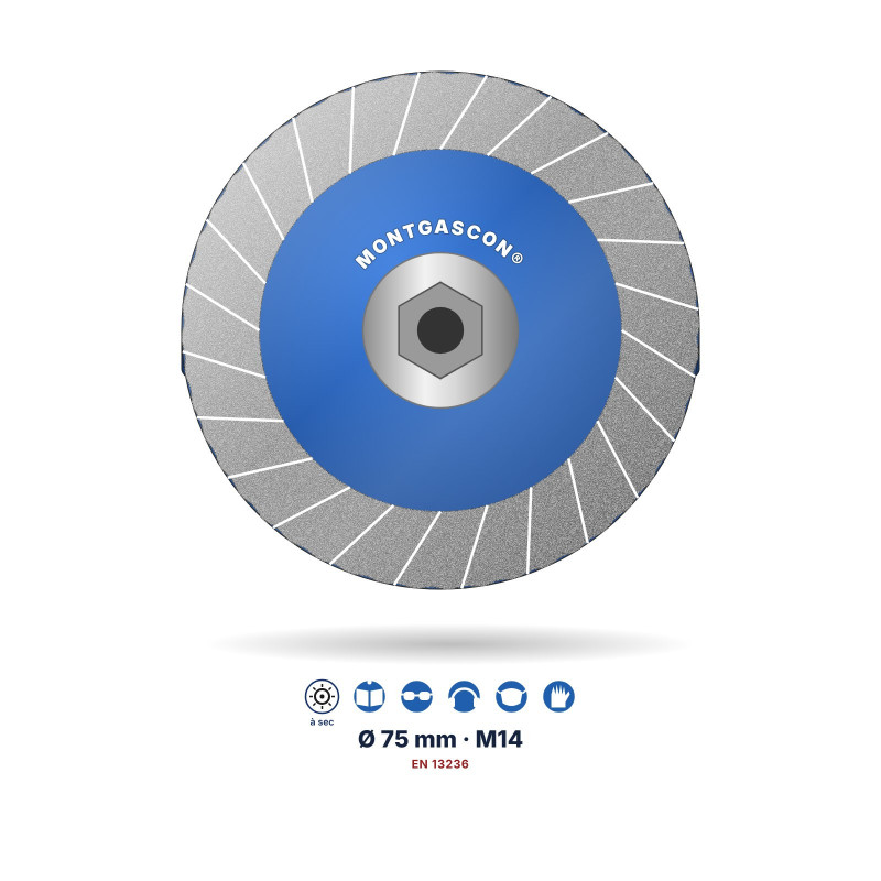 Boisseau diamant turbo rénovation Montgascon® Ø 75 mm – M14