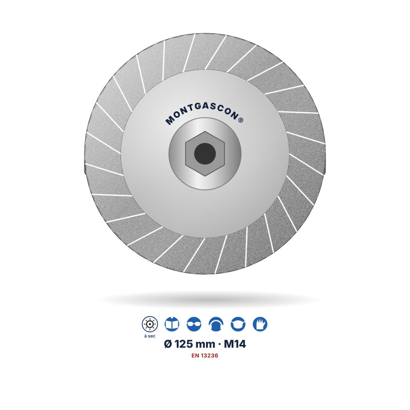 Boisseau diamant turbo rénovation Montgascon® Ø 125 mm – M14