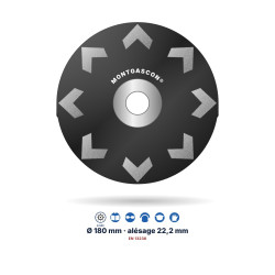 Boisseau diamant forme flèche béton et revêtements Montgascon® Ø 180 mm – alésage 22,2 mm