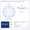 Plan technique coté – Boisseau diamant forme T pour Festool/Protool Montgascon® Ø 130 mm – alésage 25/22,2 mm – béton et granit