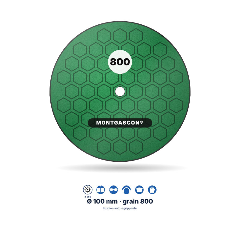Pad diamant de polissage à sec Montgascon® Ø 100 mm – grain 800