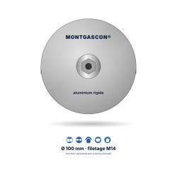 Plateau support M14 rigide aluminium Montgascon® Ø 100 mm pour pads de polissage