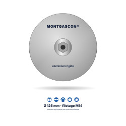 Plateau support M14 rigide aluminium Montgascon® Ø 125 mm pour pads de polissage