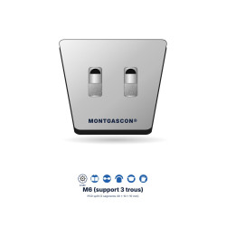 Patin PCD de ponçage M6 Montgascon® – PCD split (2 segments 40 x 10 x 10 mm), argent