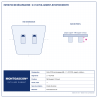 Plan technique coté – Patin PCD de décapage M6 Montgascon® – 2 x 1/2 PCD, argent, rotation droite