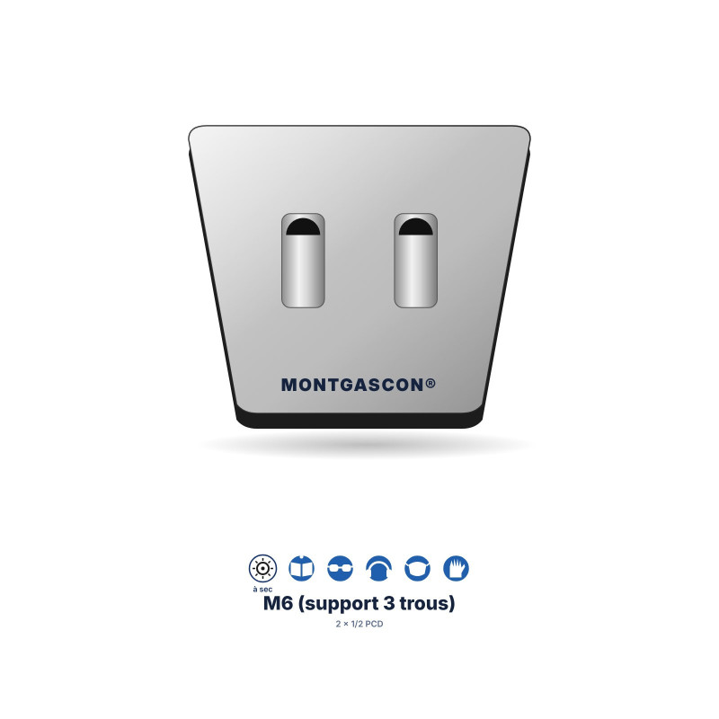 Patin PCD de décapage M6 Montgascon® – 2 x 1/2 PCD, argent
